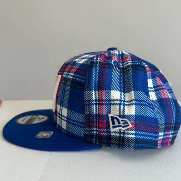 New York Giants Plaid 9FIFTY Snapback Hat By New Era Cap Blue/Red NFL 2024 - Picture 5 of 8
